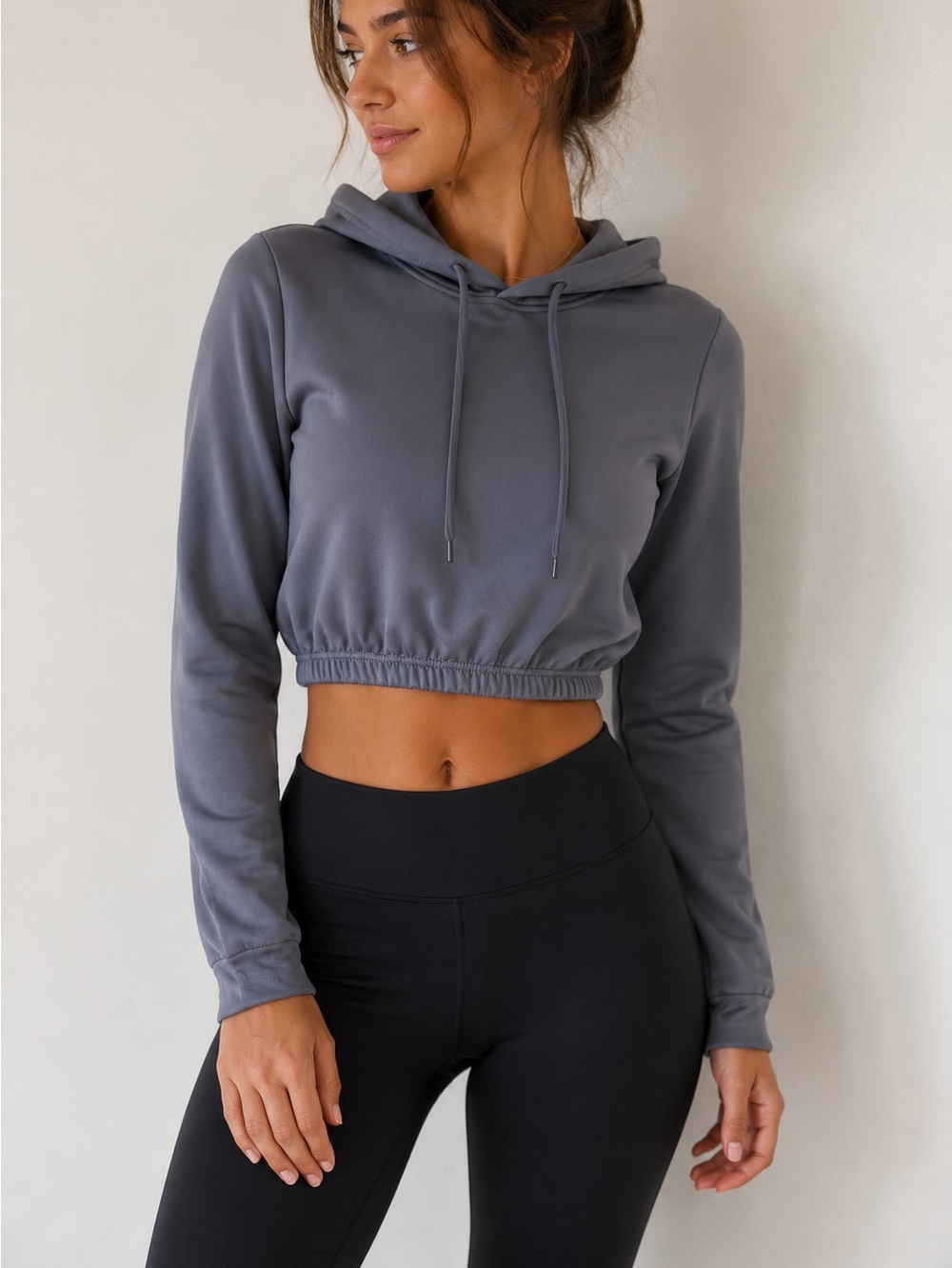 Cropped Gray Pullover gym jacket